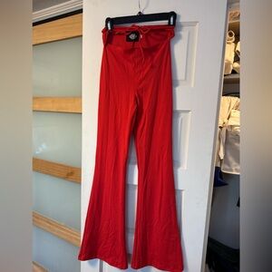 Elegant Red Flare Pants for Women